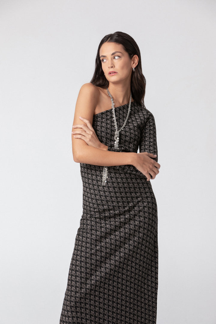 JACQUARD MIDI DRESS