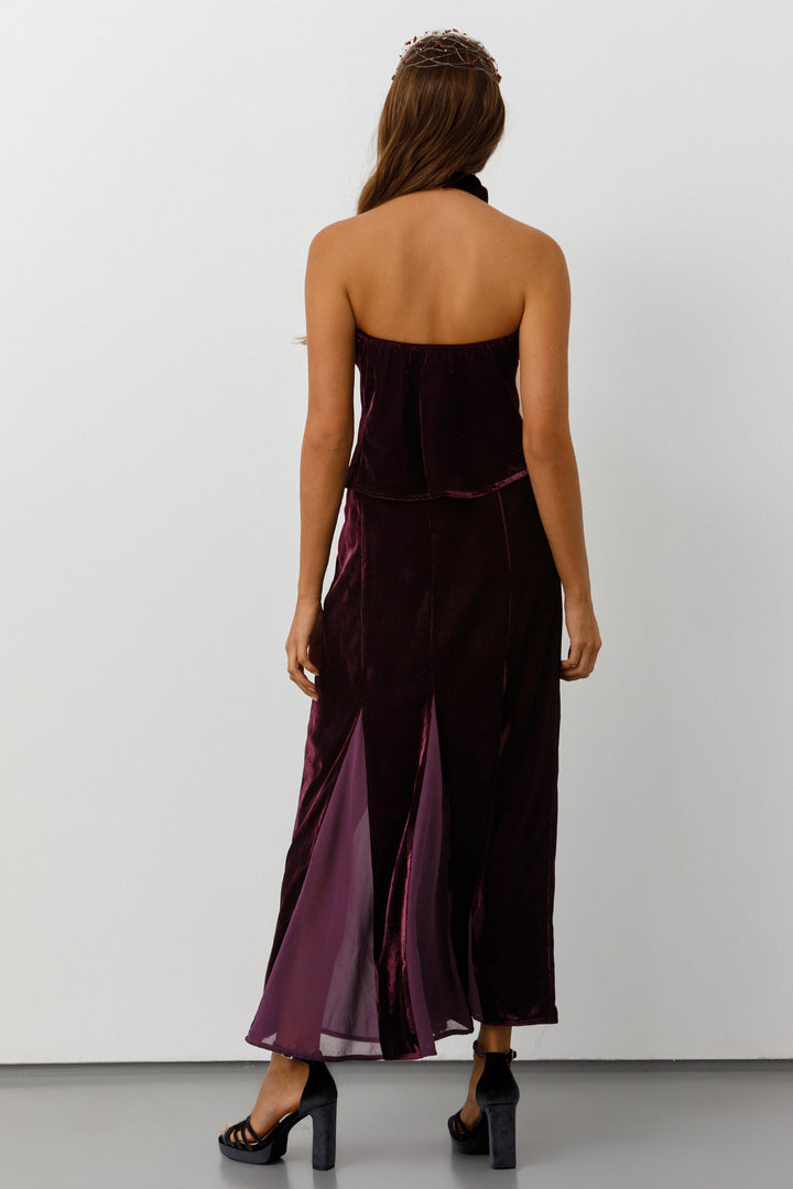 FALDA MIDI CONTRASTE GODETS NICOLE
