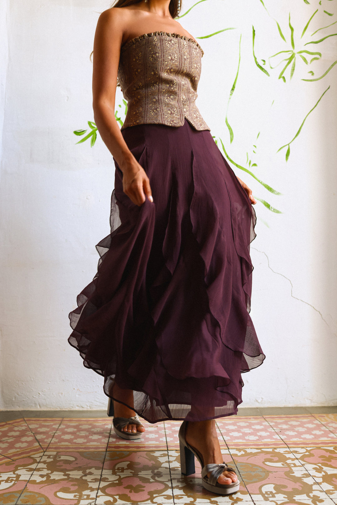 FALDA MIDI VOLANTES ISABEL