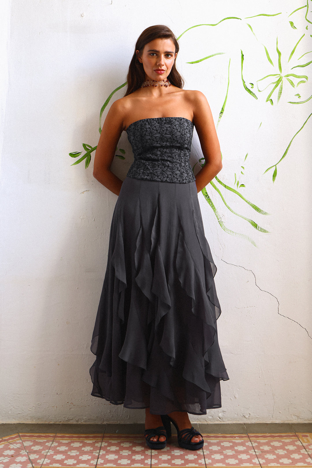 FALDA MIDI VOLANTES ISABEL