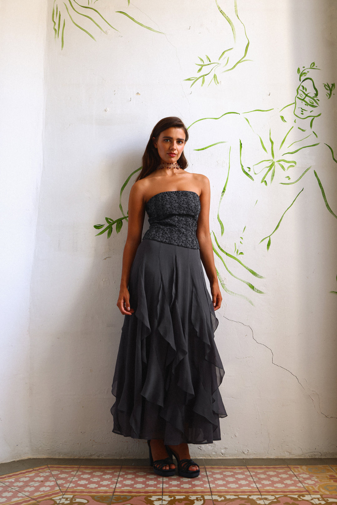 FALDA MIDI VOLANTES ISABEL