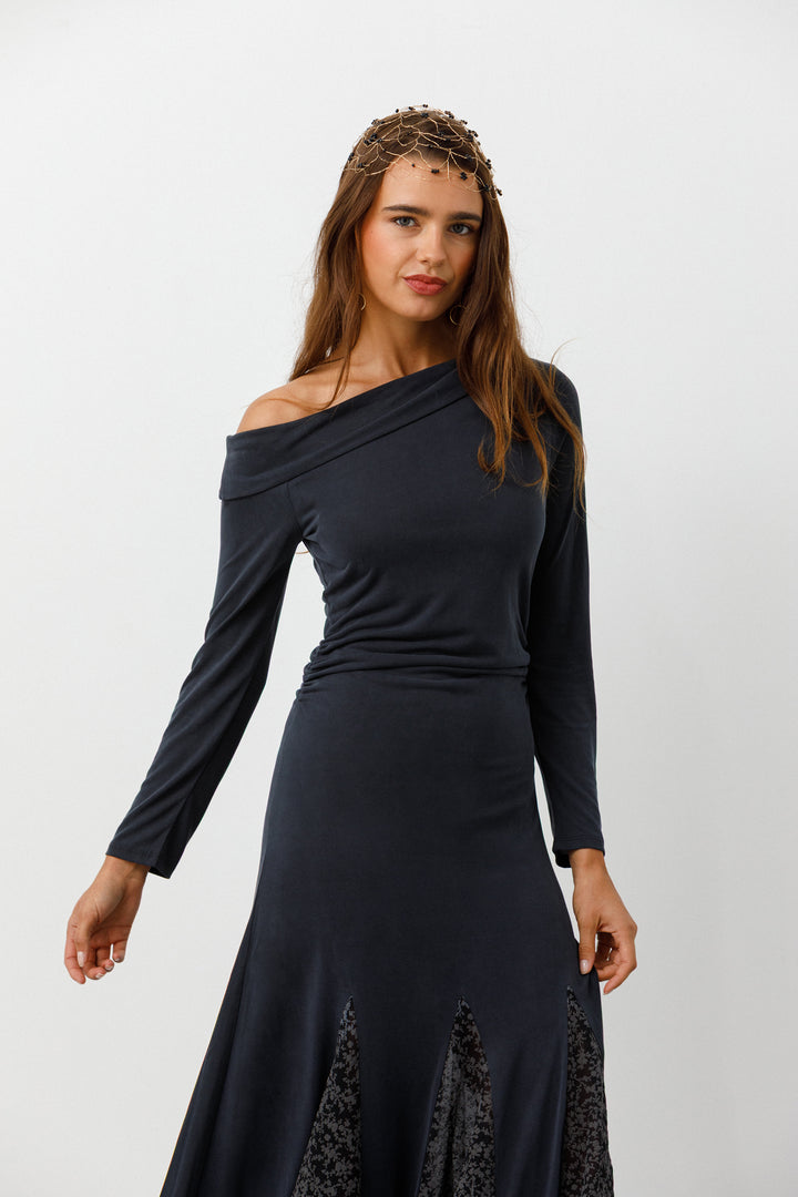VESTIDO MIDI PUNTO GODETS GOA