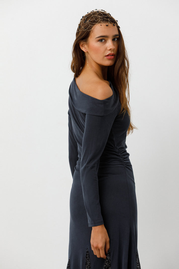 VESTIDO MIDI PUNTO GODETS GOA