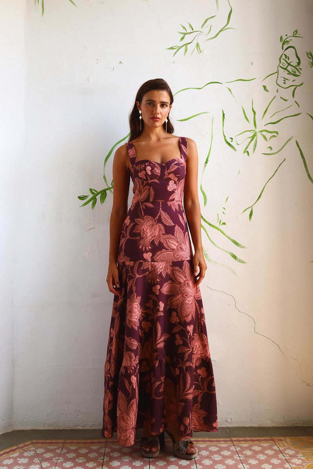 VESTIDO MIDI VOLANTE CASILDA