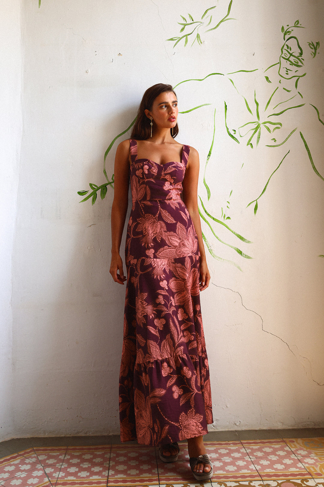 VESTIDO MIDI VOLANTE CASILDA