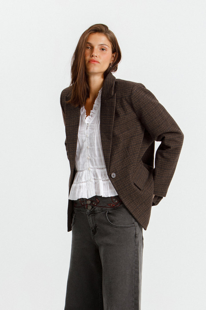 BLAZER CUADROS CON LANA