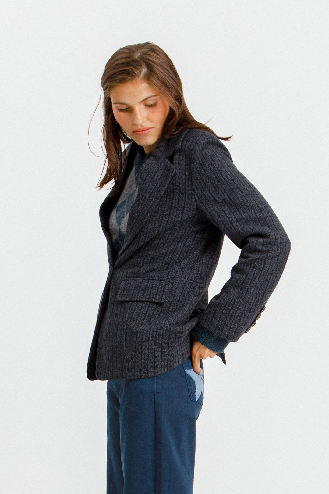 BLAZER RECTA ESPIGA RAYAS