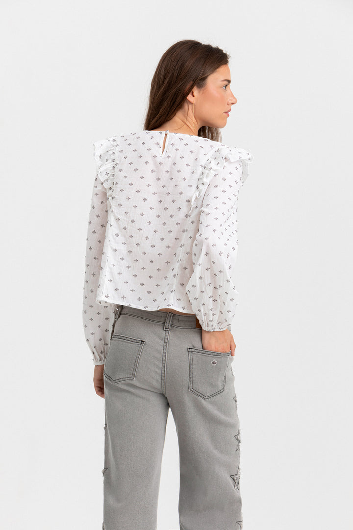 BLUSA BORDADA VOLANTES