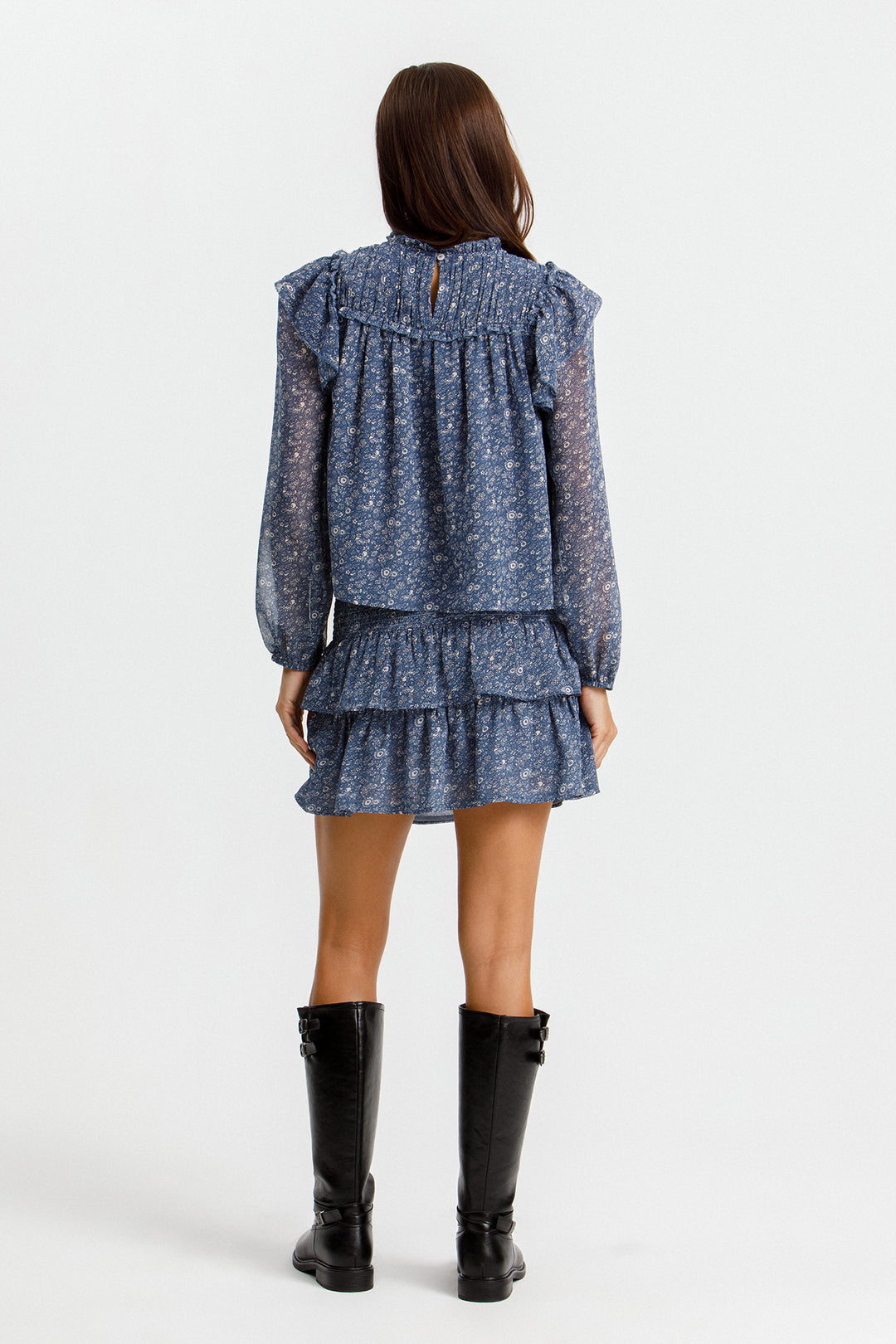 BLUSA VOLANTES ESTAMPADA