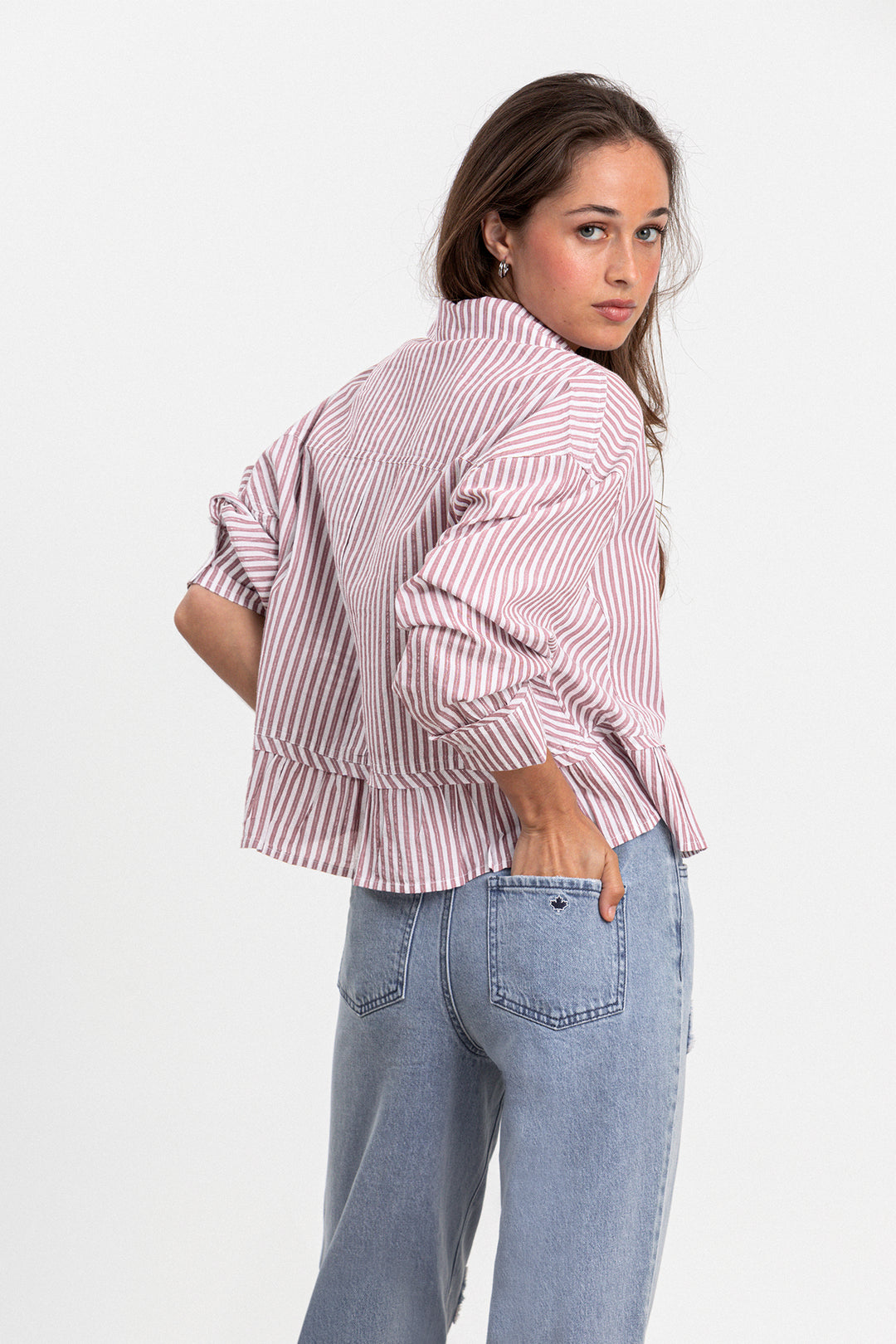 RUFFLE STRIPED SHIRT
