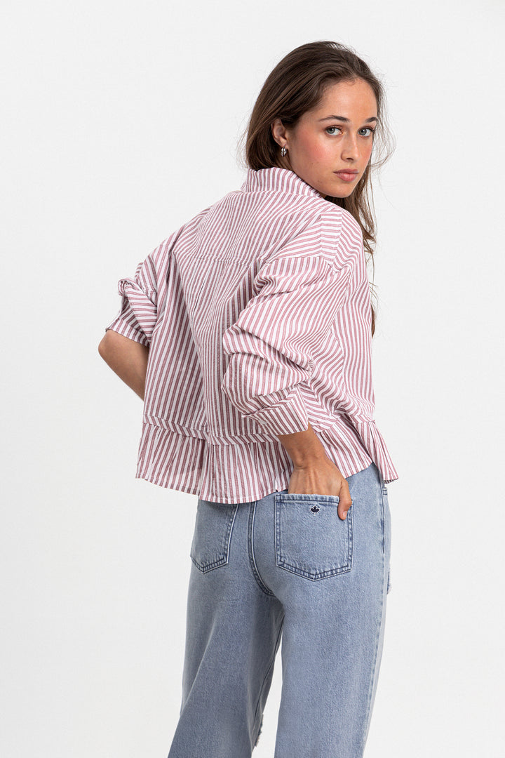 RUFFLE STRIPED SHIRT
