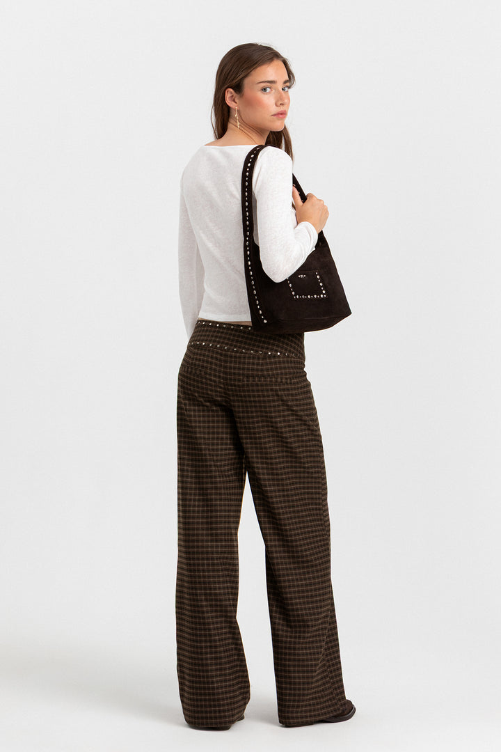 STUDDED POCKET SHOULDER BAG