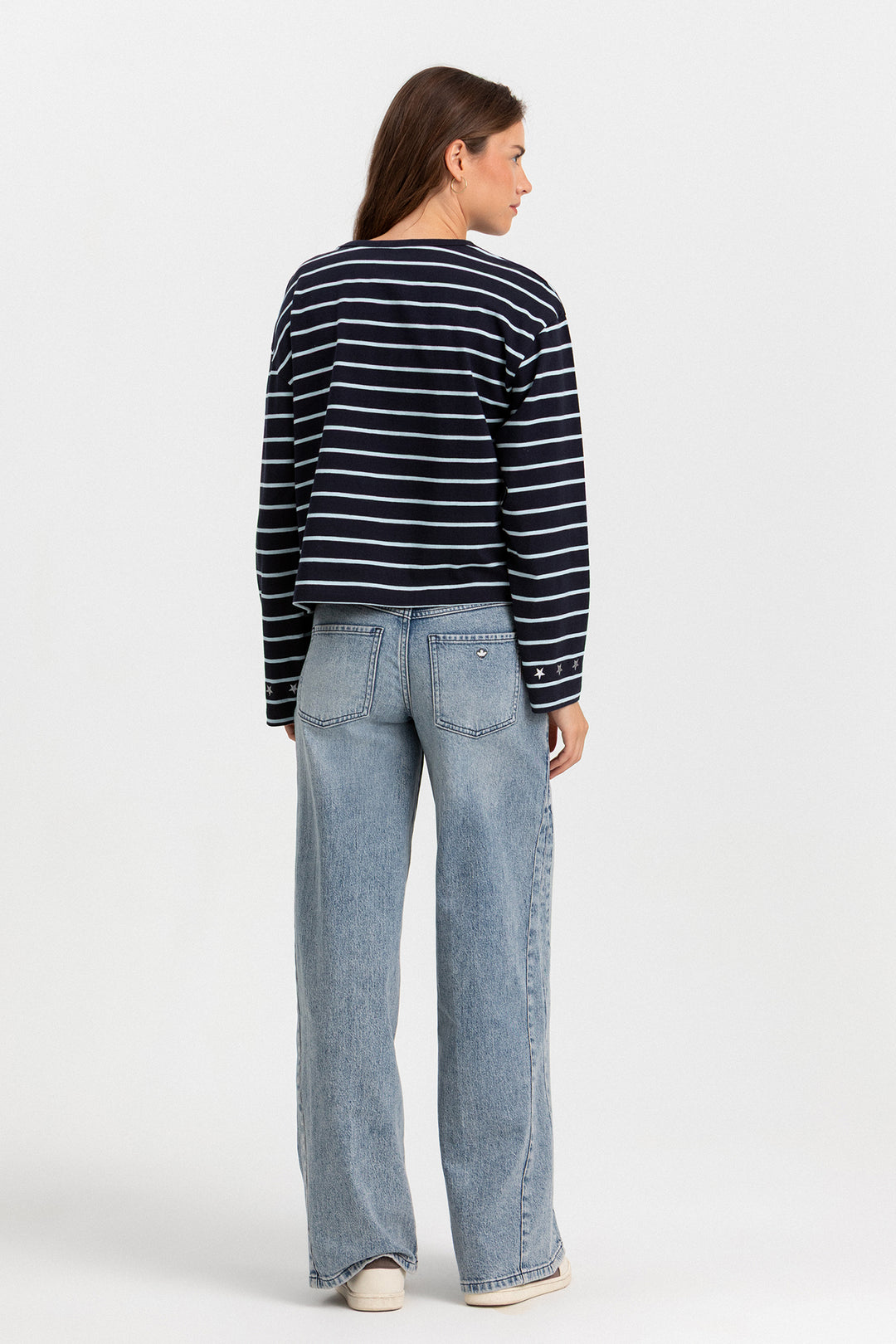 STRIPED T-SHIRT WITH EMBROIDERED STARS
