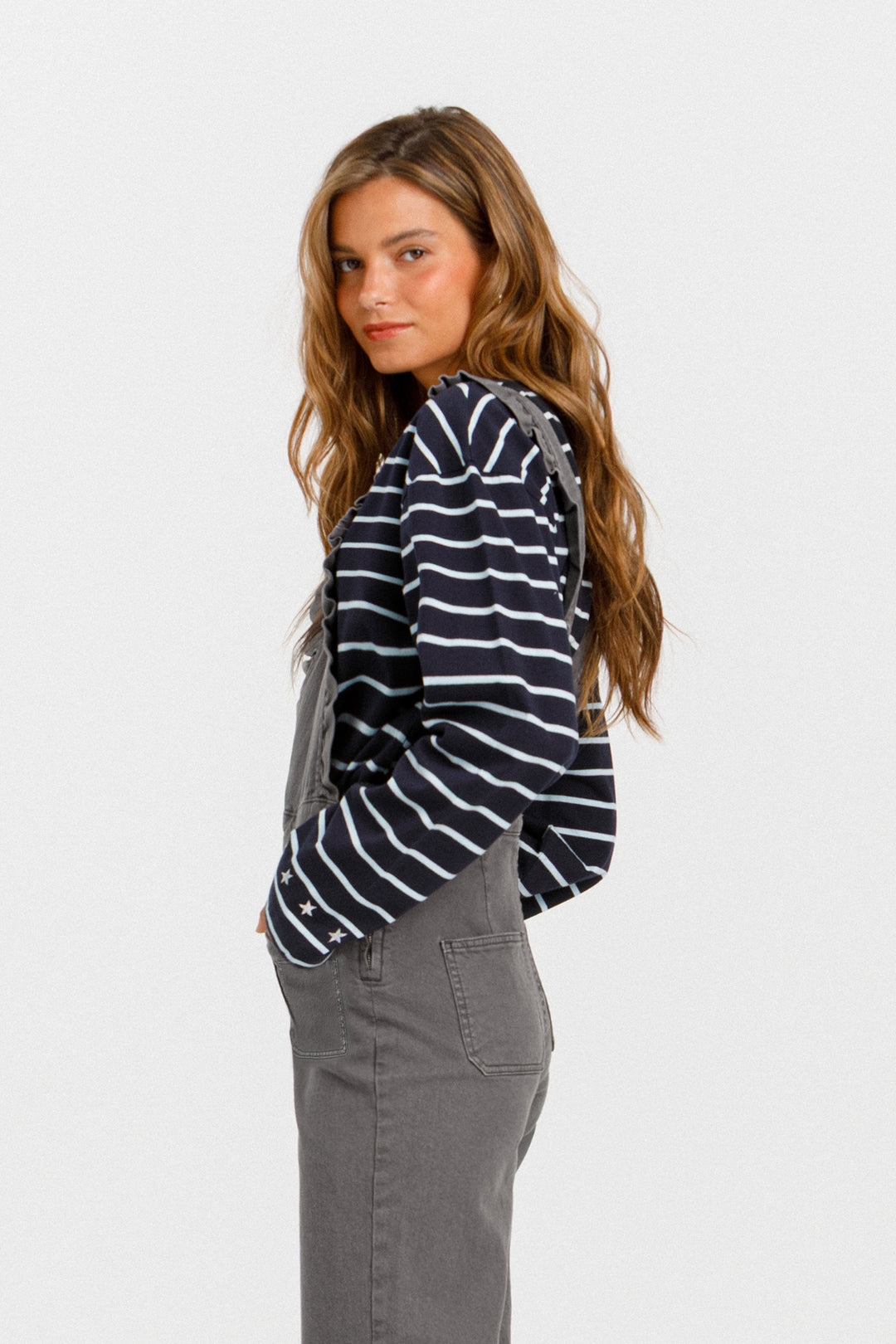 STRIPED T-SHIRT WITH EMBROIDERED STARS