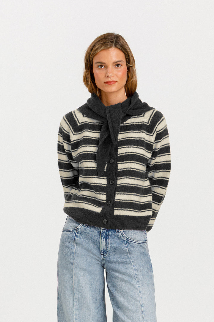 OVERSIZE STRIPED CARDIGAN