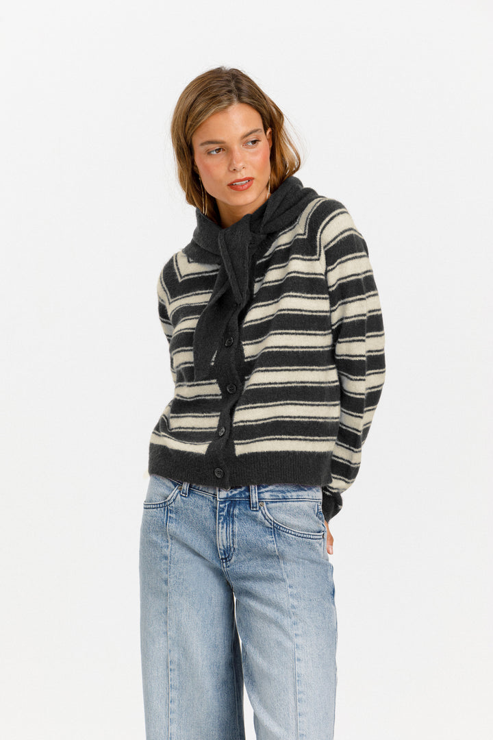OVERSIZE STRIPED CARDIGAN