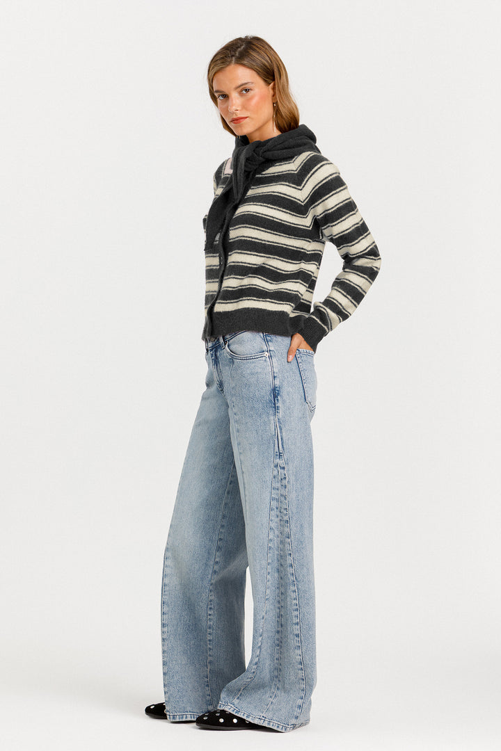 OVERSIZE STRIPED CARDIGAN