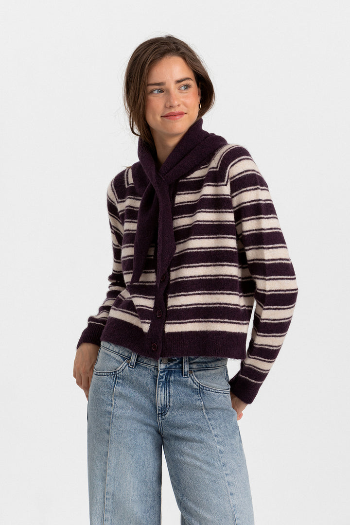 OVERSIZE STRIPED CARDIGAN