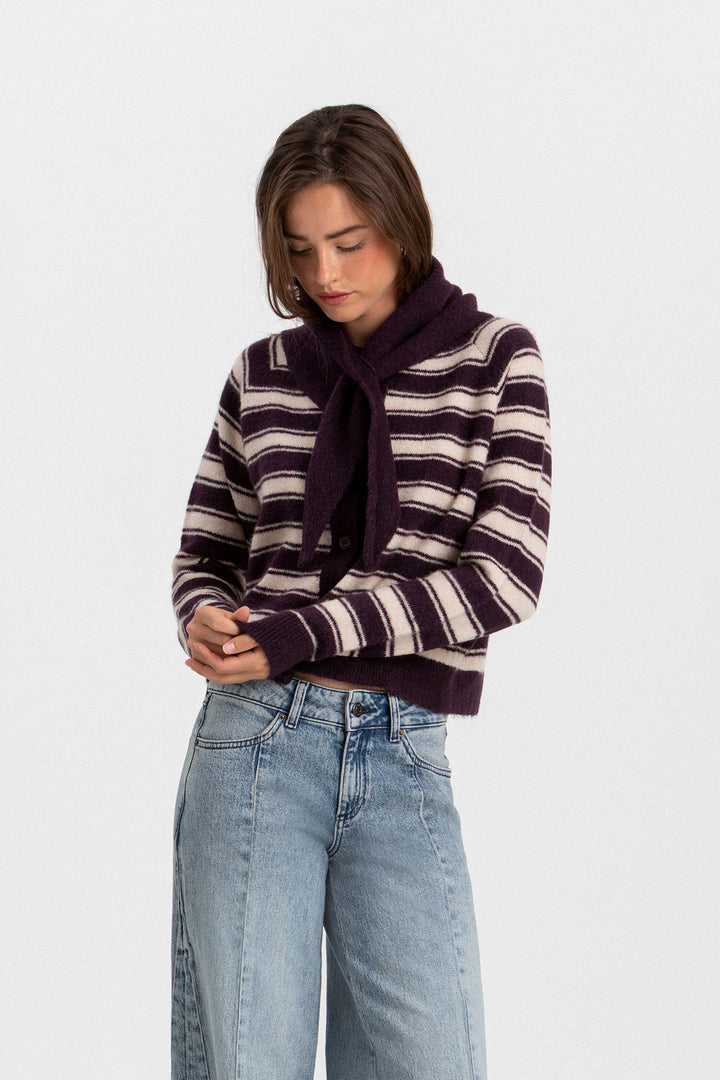OVERSIZE STRIPED CARDIGAN