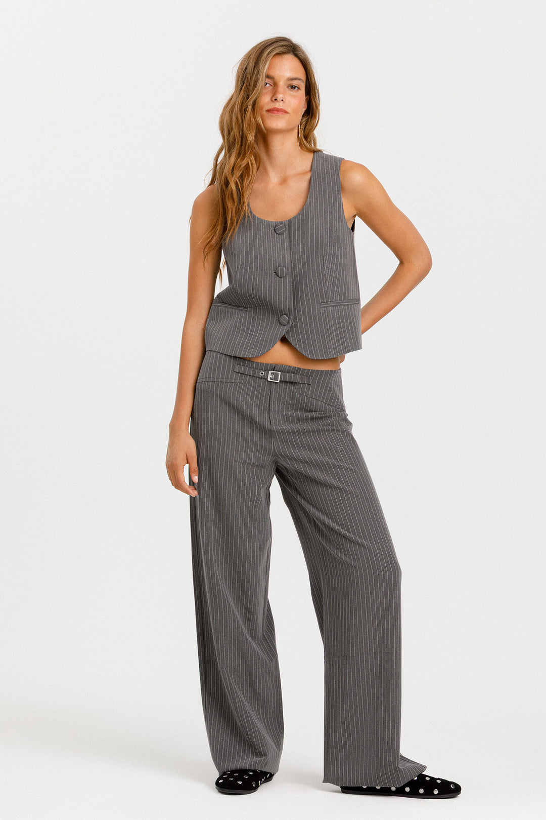 CHALECO RAYAS LUREX