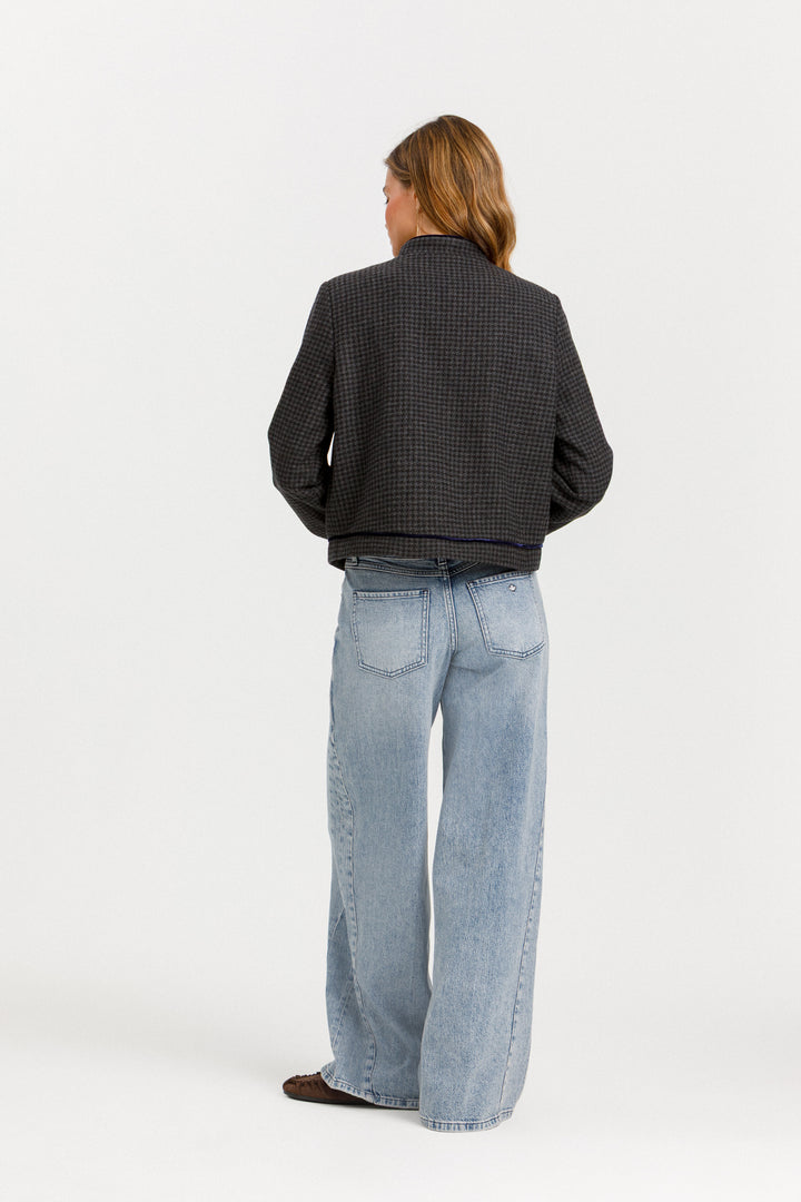 CHAQUETA CROPPED PATA DE GALLO
