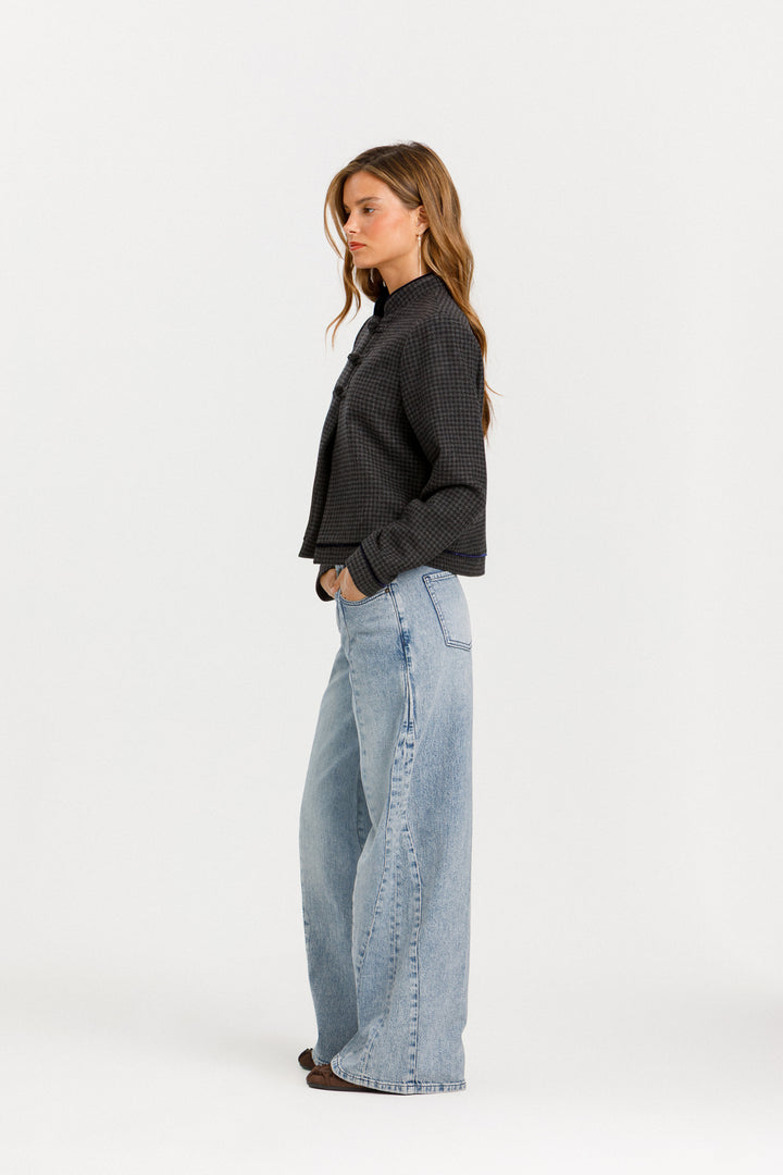 CHAQUETA CROPPED PATA DE GALLO