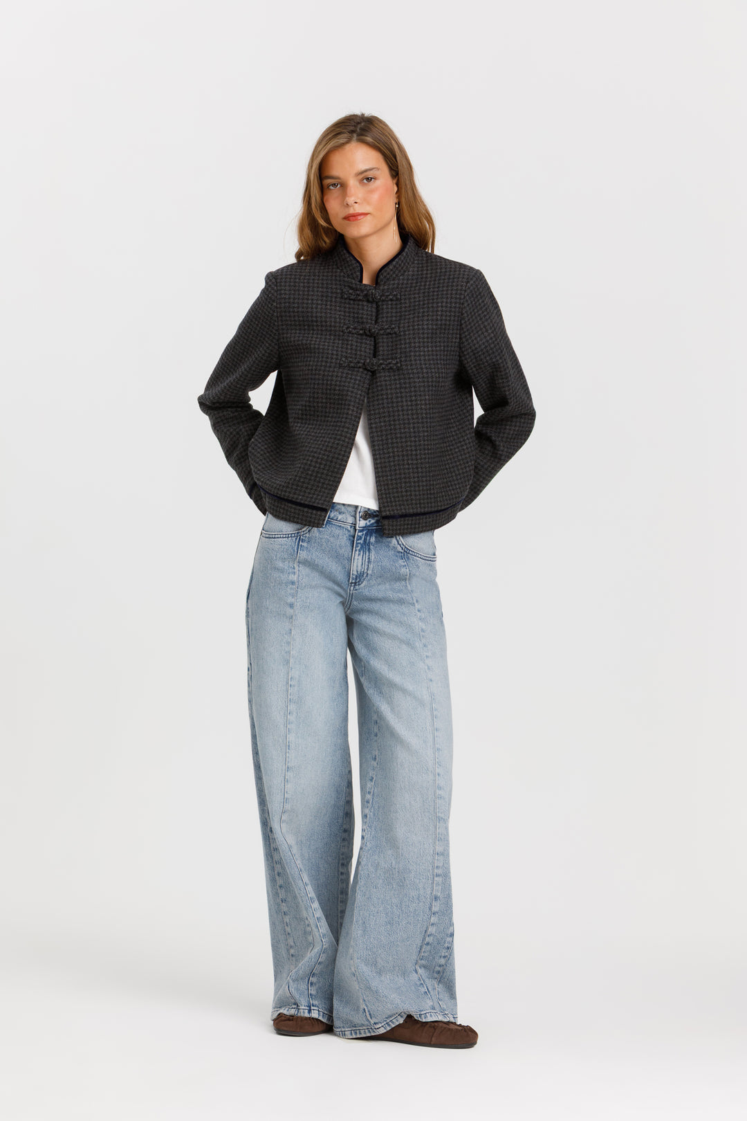 CHAQUETA CROPPED PATA DE GALLO