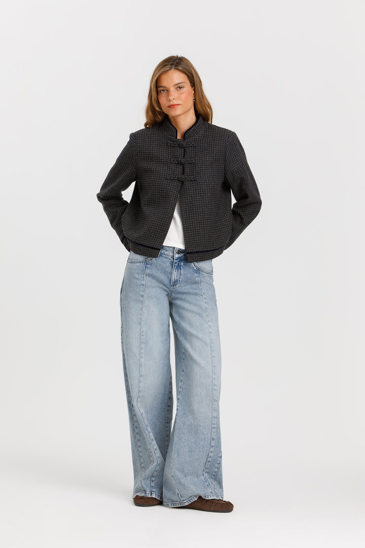 CHAQUETA CROPPED PATA DE GALLO