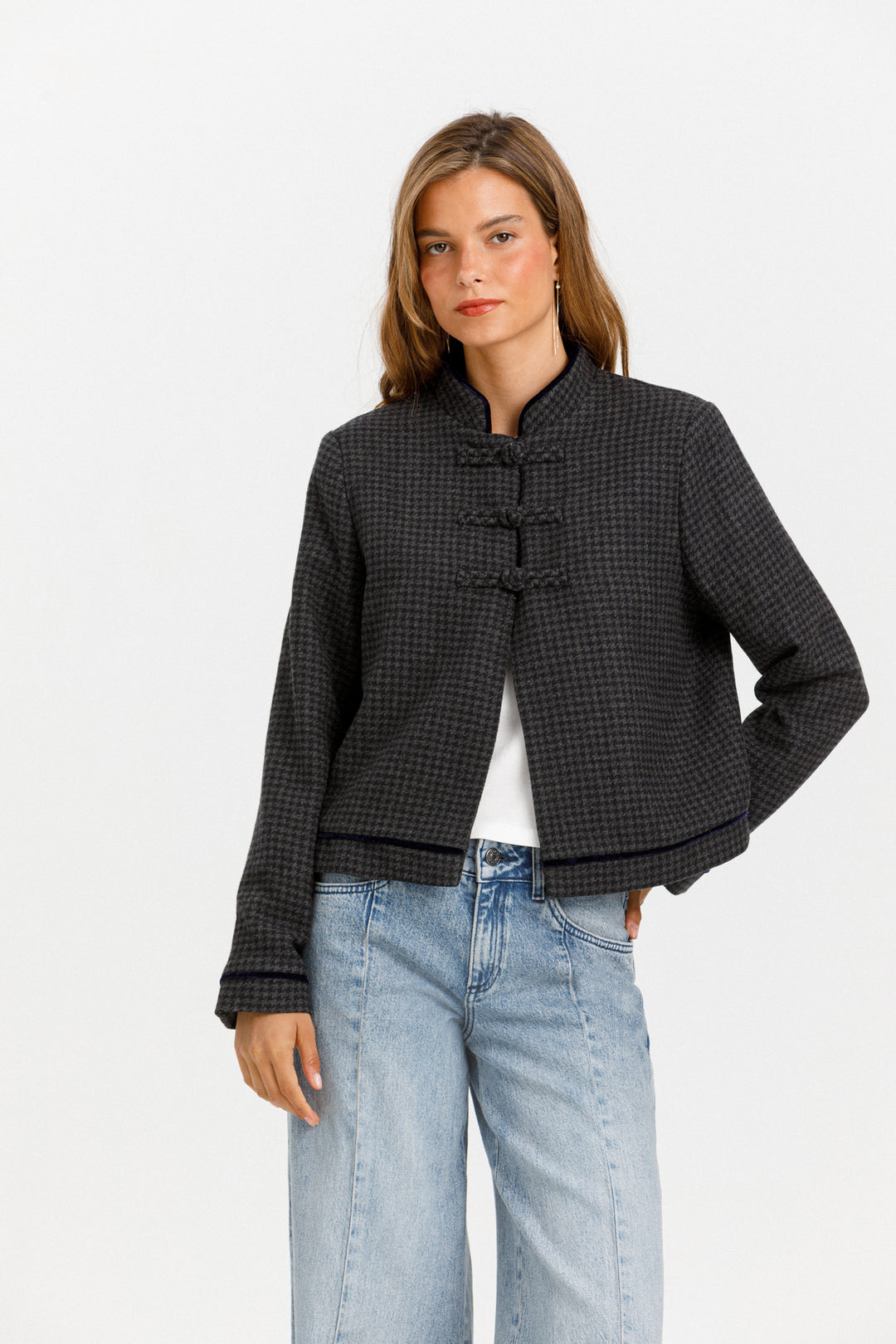 CHAQUETA CROPPED PATA DE GALLO