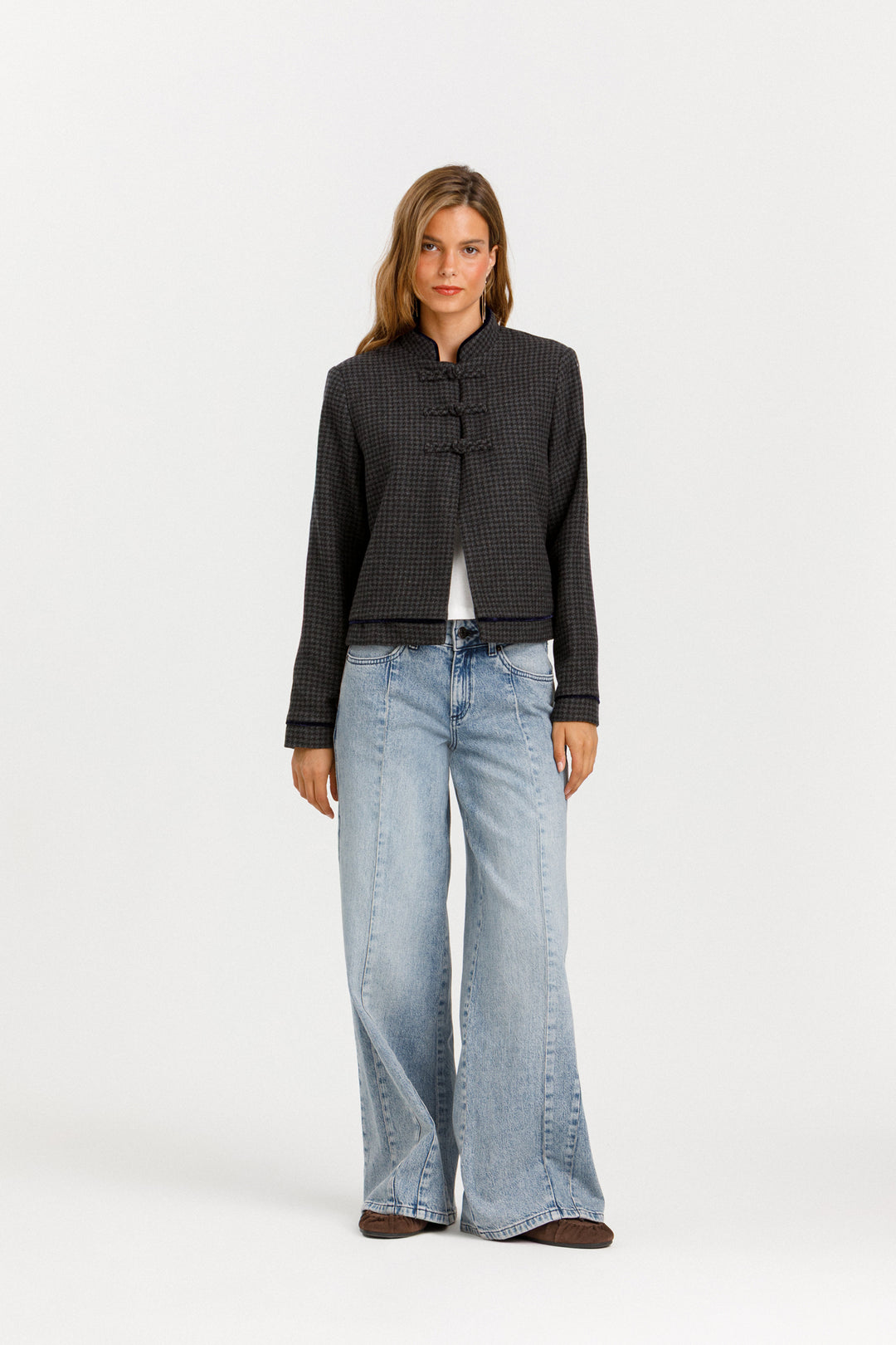 CHAQUETA CROPPED PATA DE GALLO