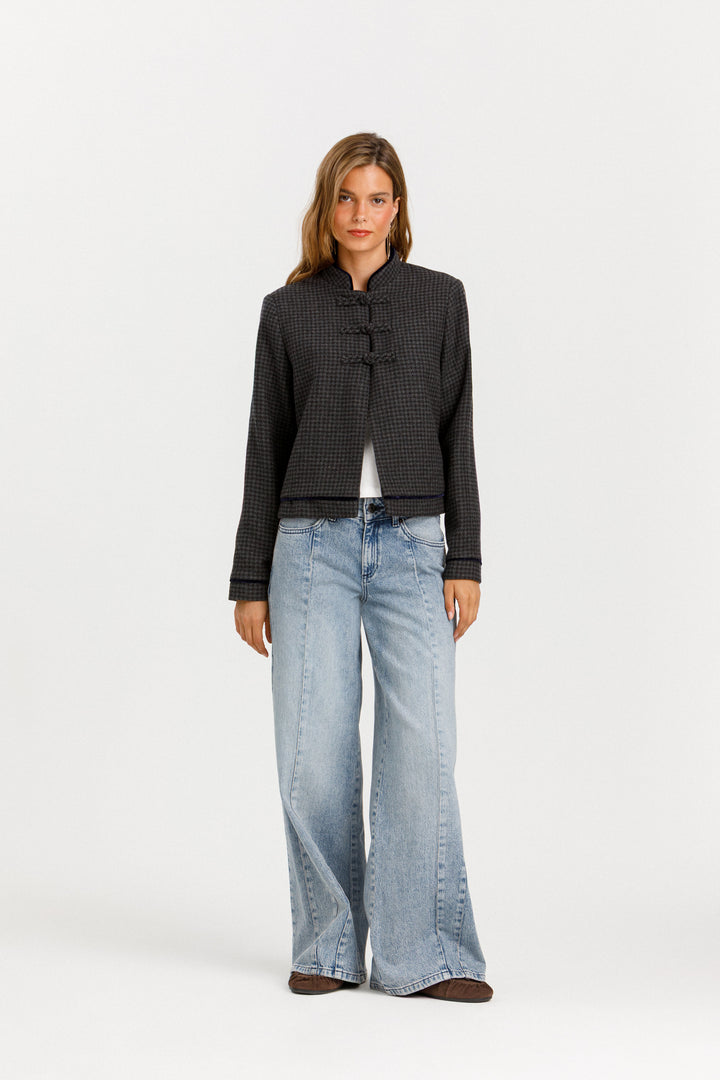 CHAQUETA CROPPED PATA DE GALLO