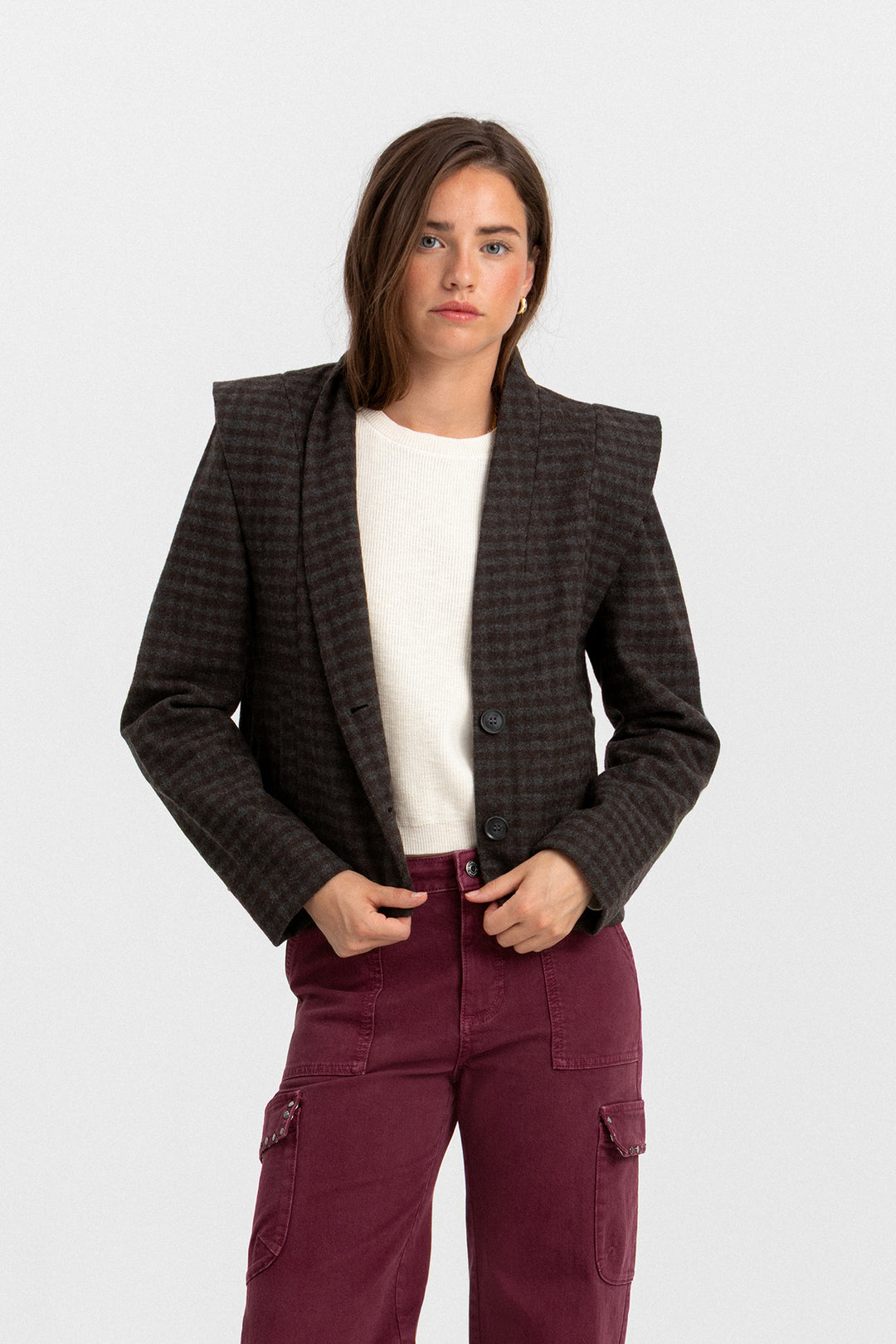 CHAQUETA HOMBRERA CUADROS