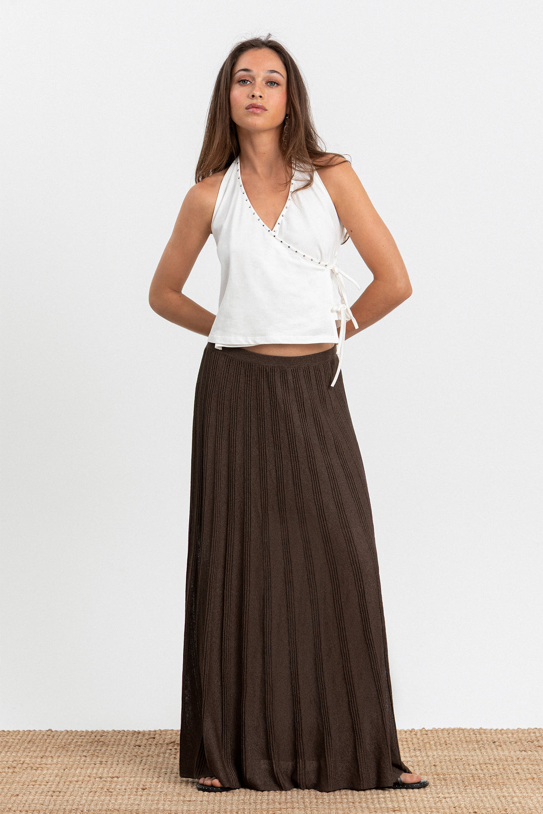 FALDA MIDI COSTURAS