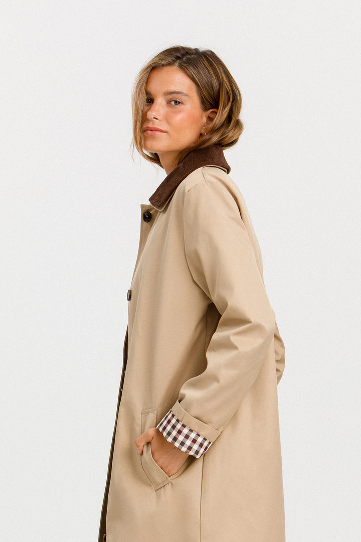GABARDINA LARGA CUELLO PANA