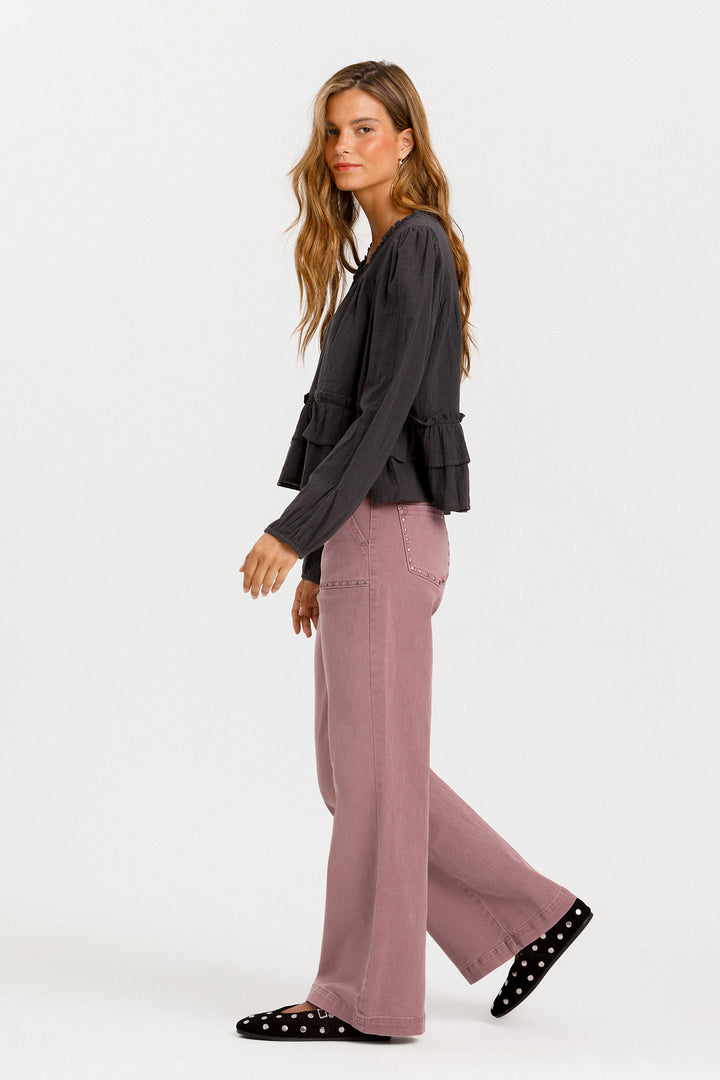 JEANS CULOTTE BOLSILLO TACHAS