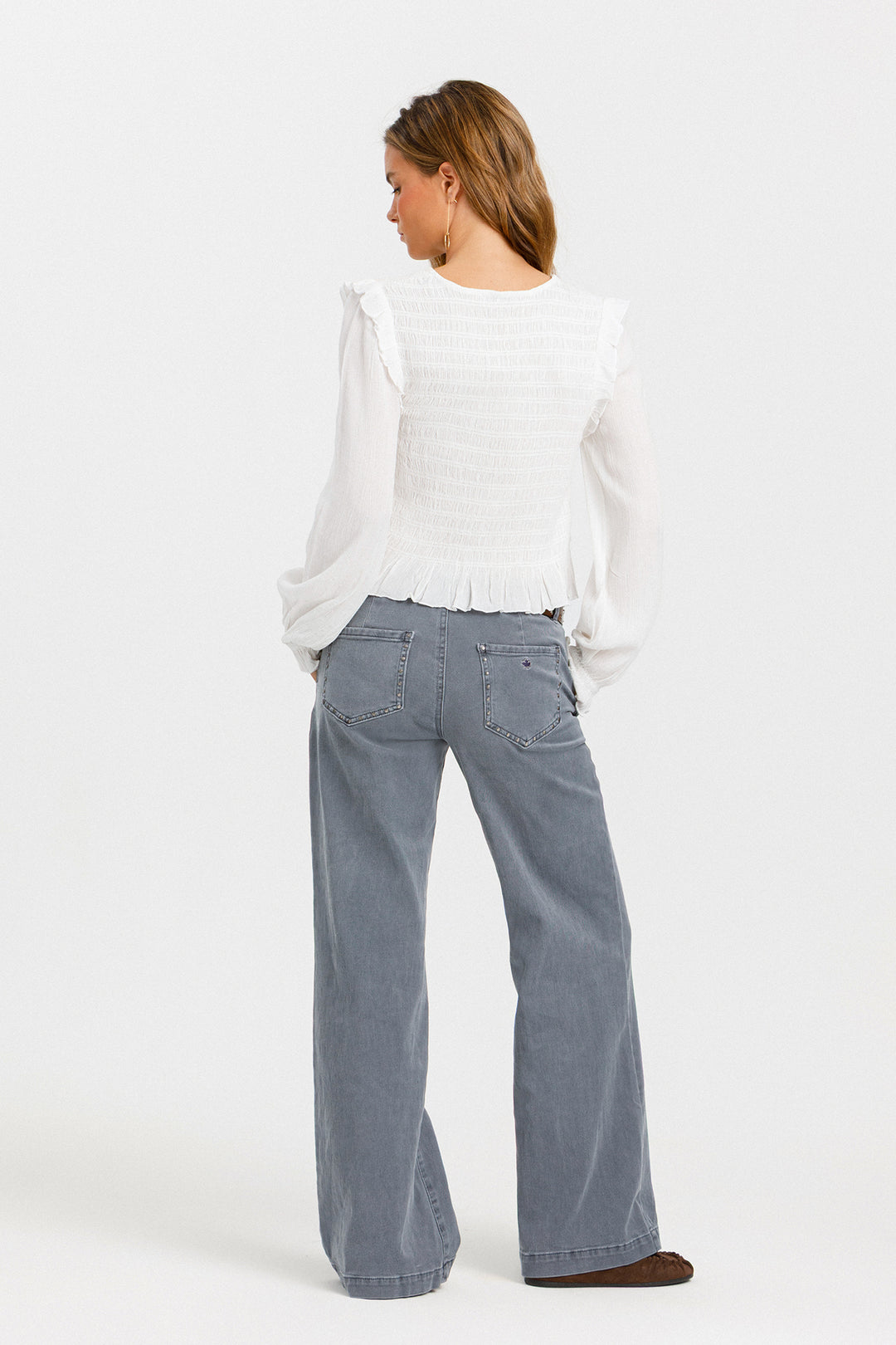 STUDDED POCKET CULOTTE JEANS