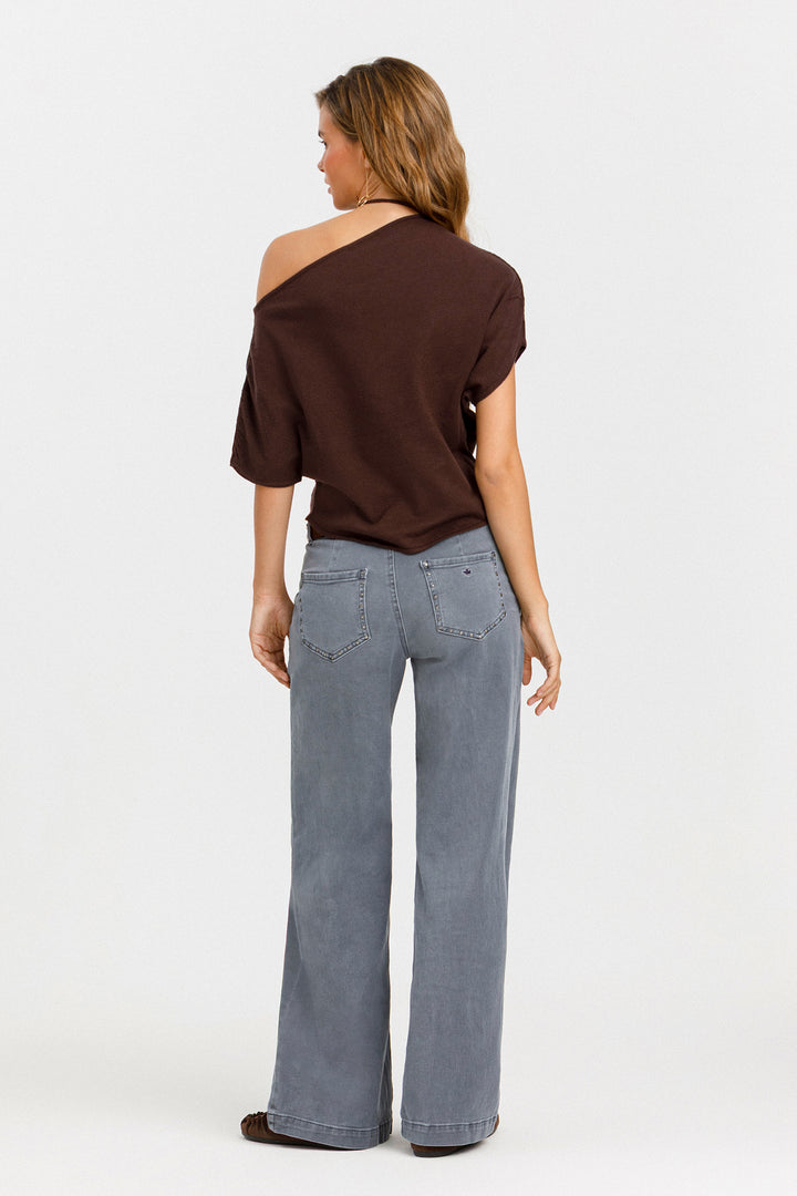 STUDDED POCKET CULOTTE JEANS