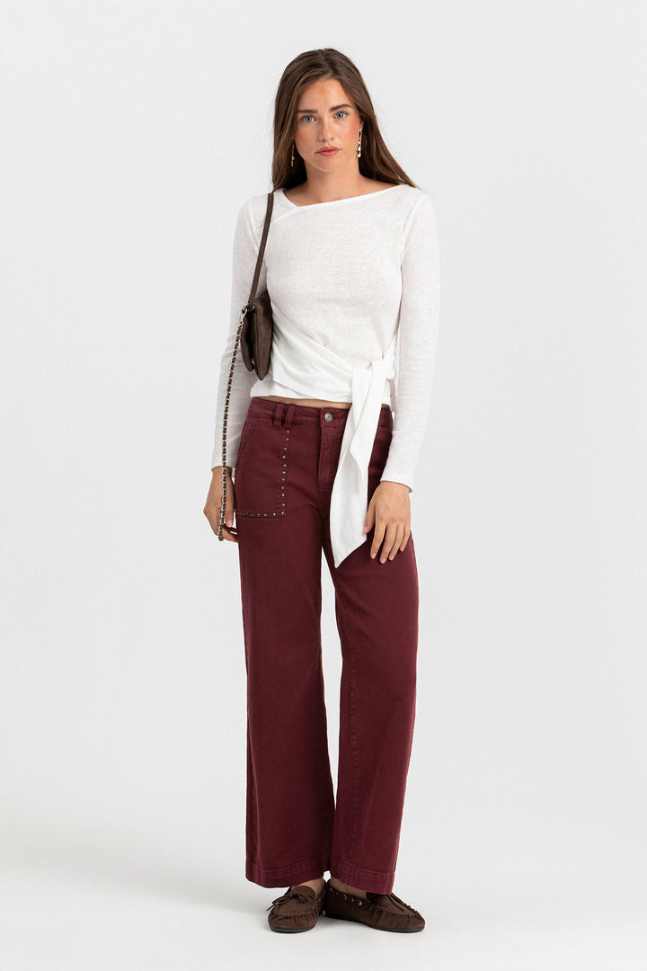 JEANS CULOTTE BOLSILLOS TACHAS