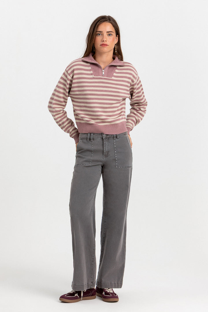 JEANS CULOTTE BOLSILLOS TACHAS