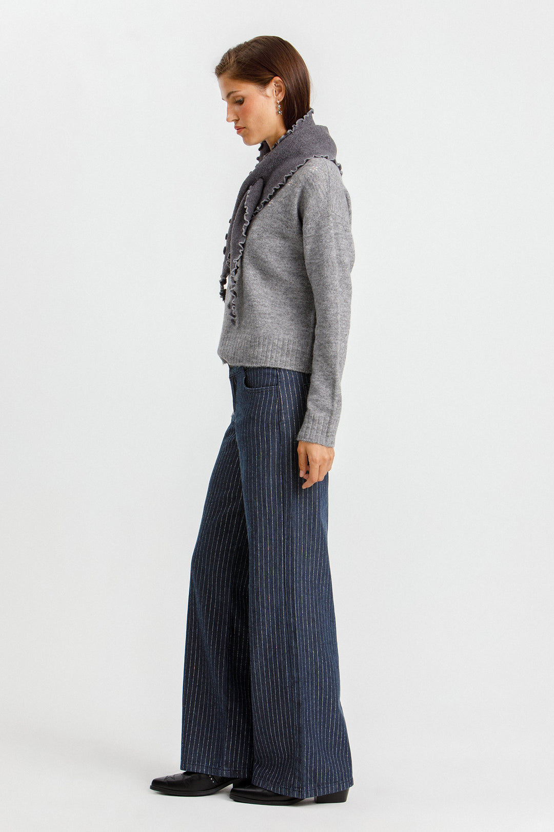 JEANS CULOTTE RAYAS LUREX
