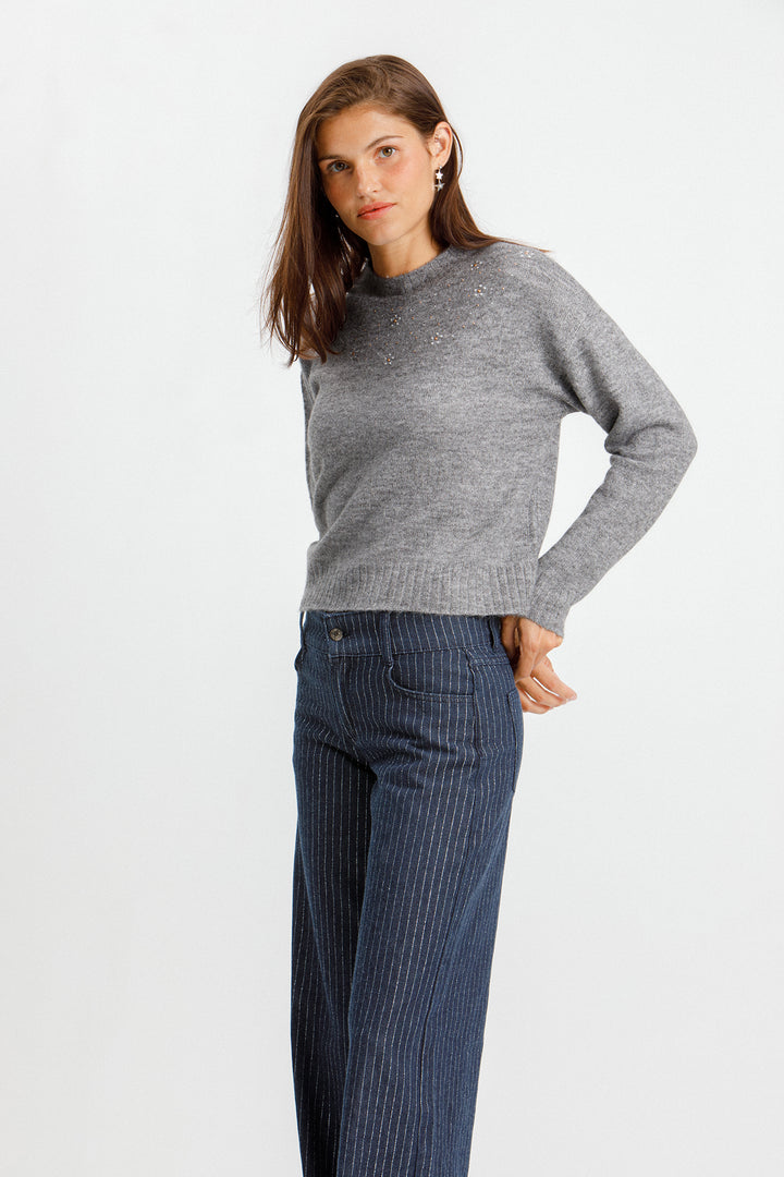 JEANS CULOTTE RAYAS LUREX