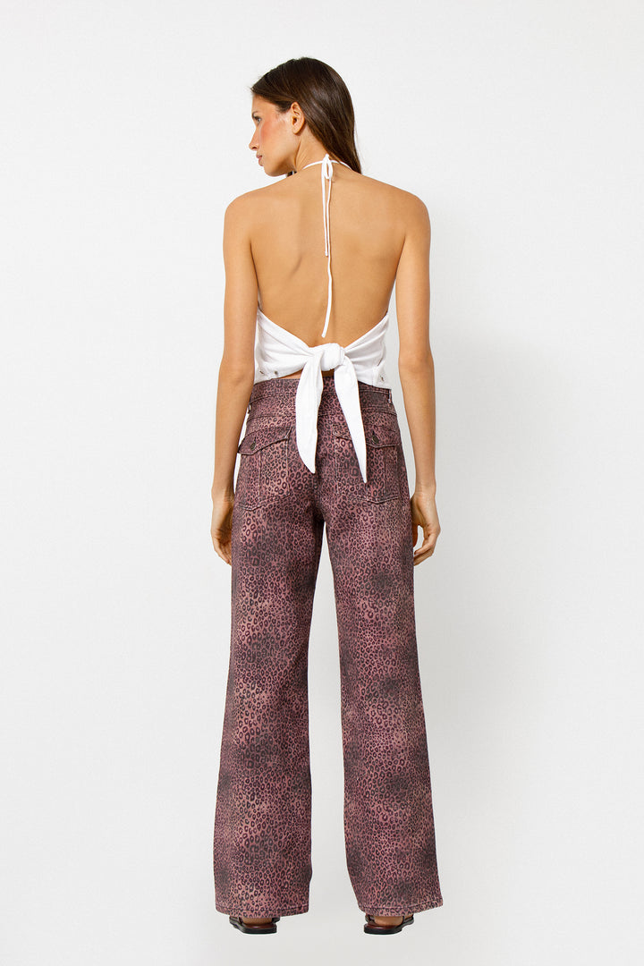 JEANS RELAXED PADRÃO LEOPARDO