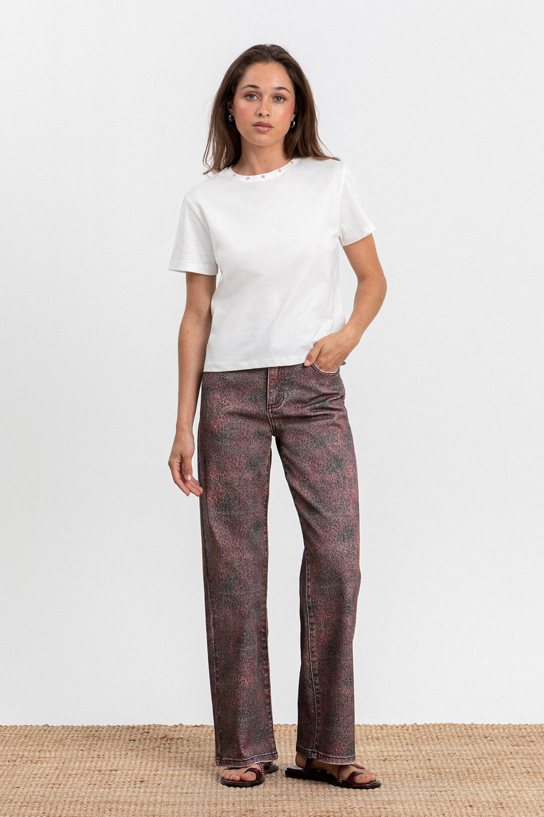 LEOPARD RELAXED JEANS