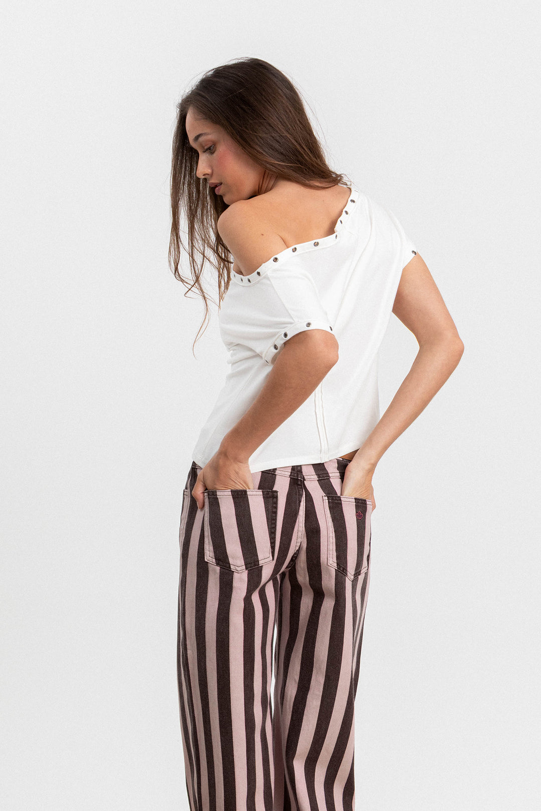 RELAXED STRIPED JEANS