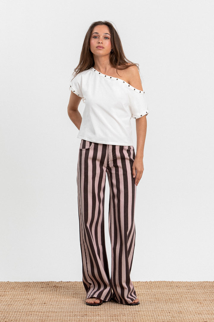 RELAXED STRIPED JEANS