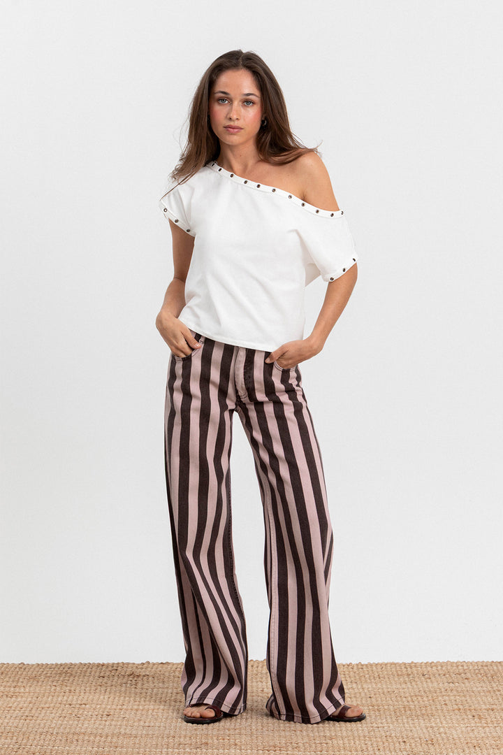 RELAXED STRIPED JEANS