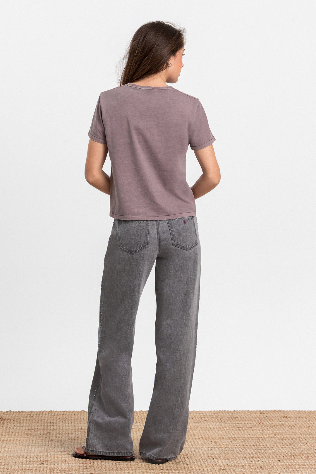 RELAXED FIT JEANS WITH SIDE STUDS