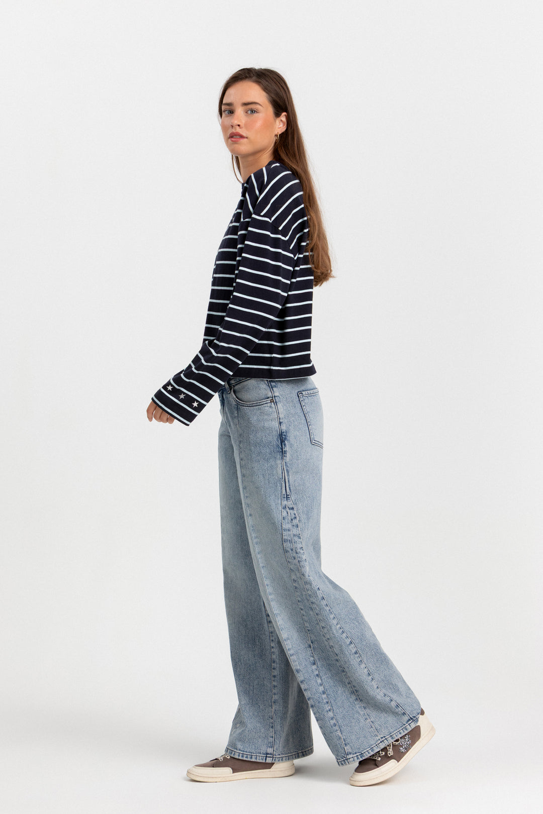 JEANS WIDELEG CORTES DENIM