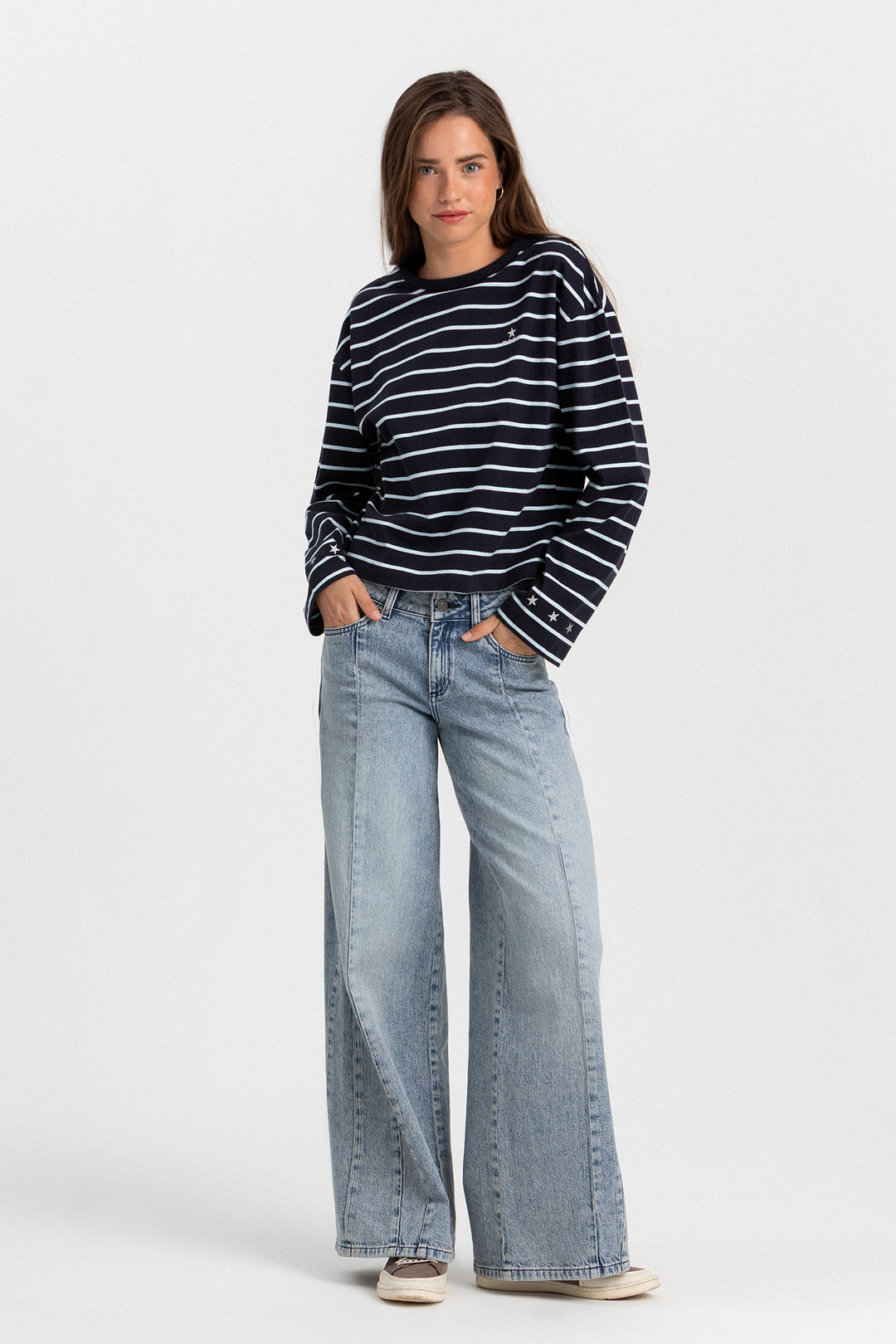 JEANS WIDELEG CORTES DENIM