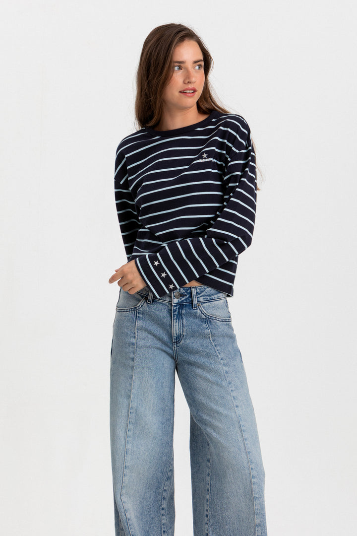 JEANS WIDELEG CORTES DENIM